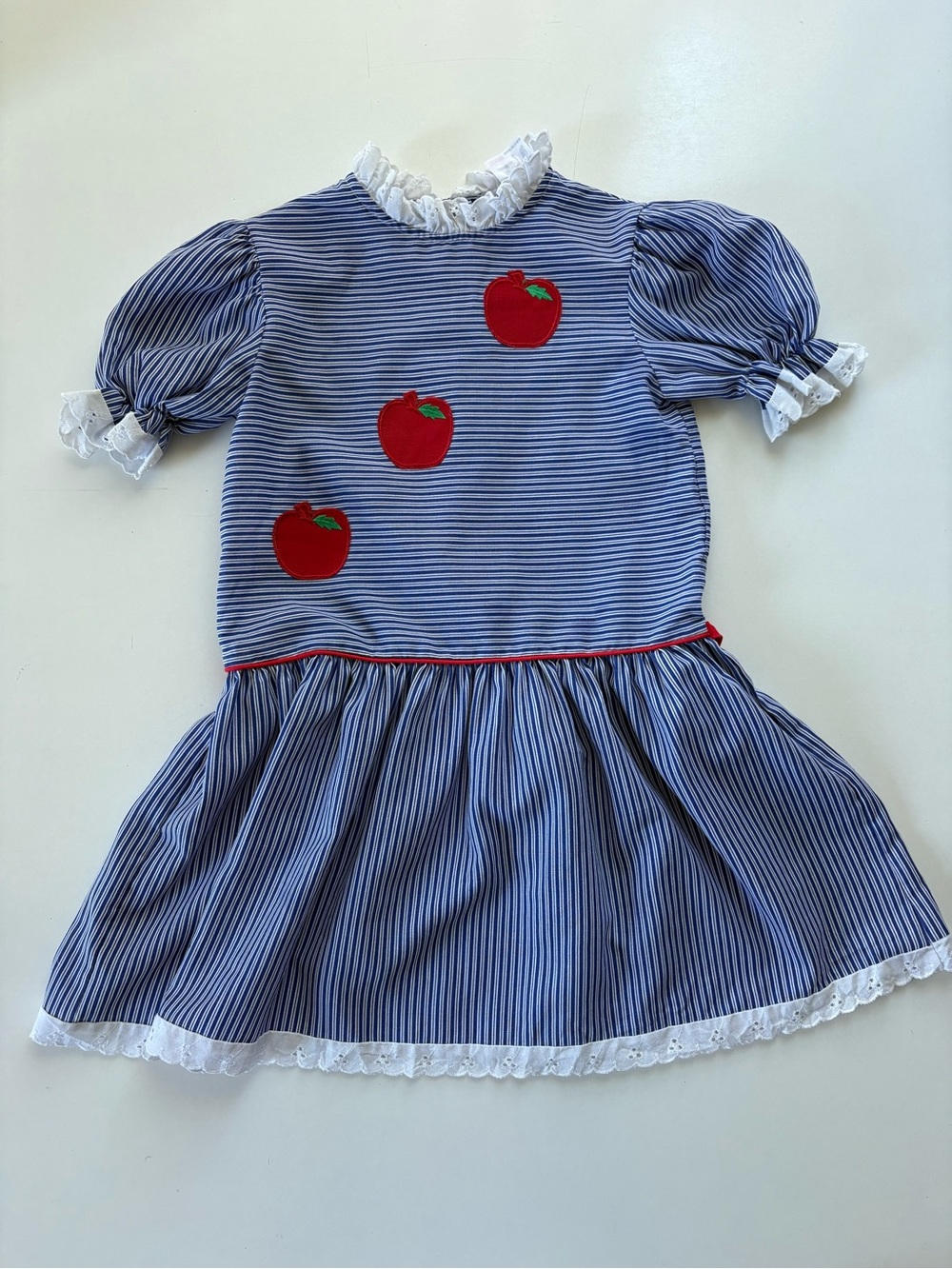 Vintage 70โs Girls Sears Novelty Apple Dress 6
